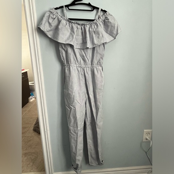 H&M striped cotton summer jumpsuit, size XS - Picture 4 of 4